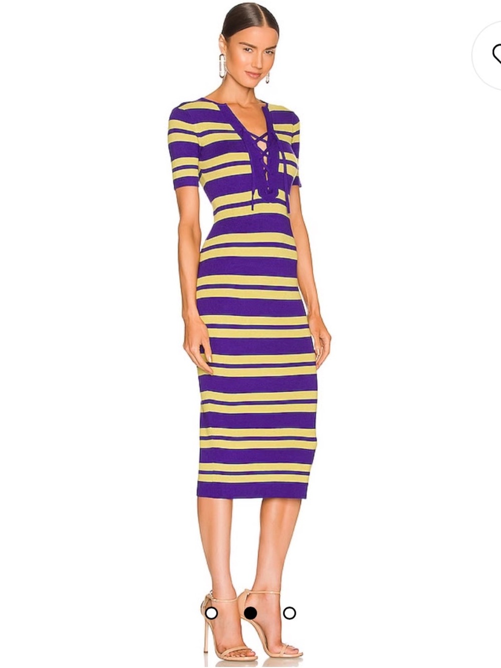Le Superbe Dusk To Dawn Midi Dress In Grape Stripe Size S